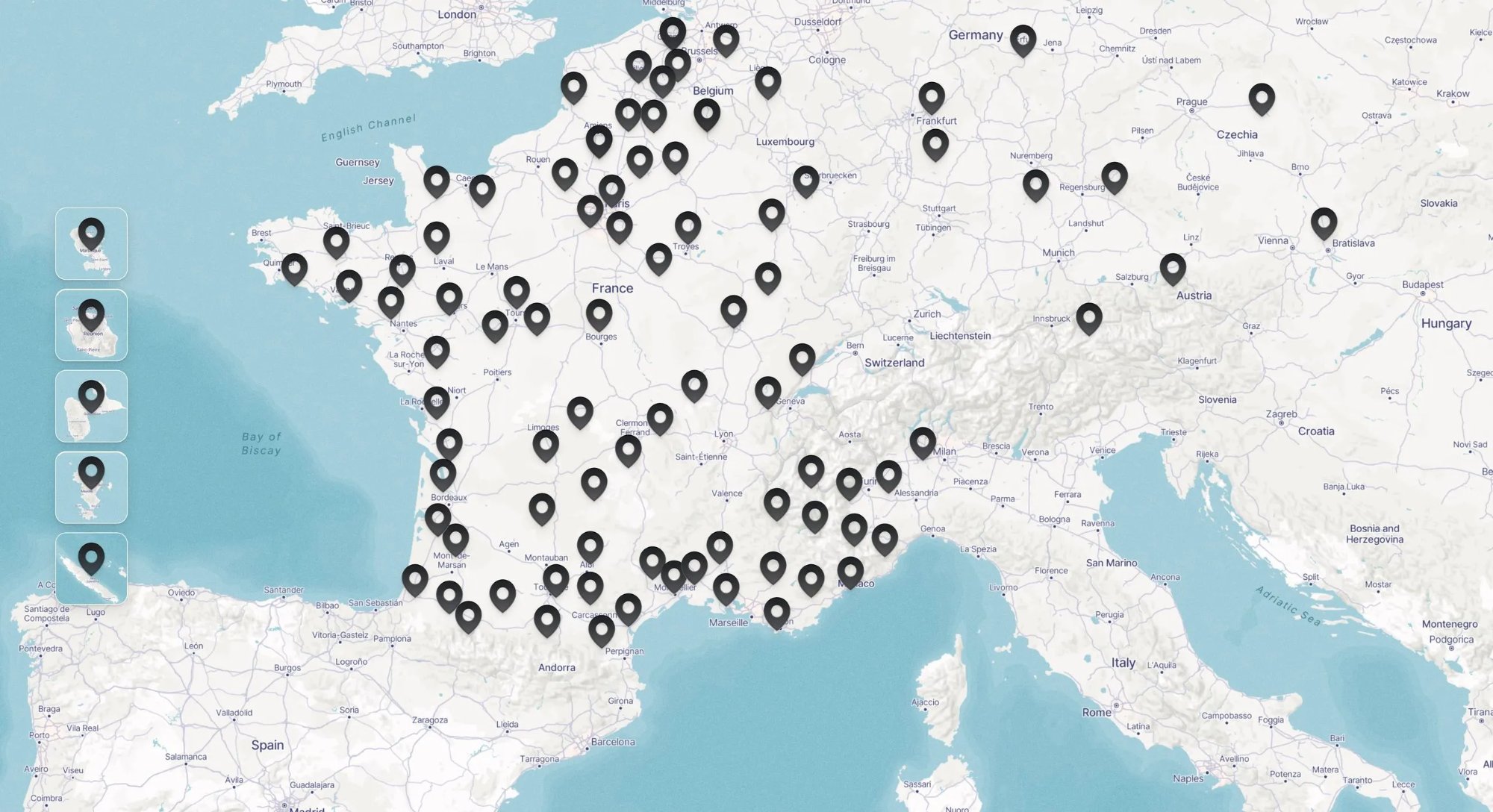 Carte des communes partenaires